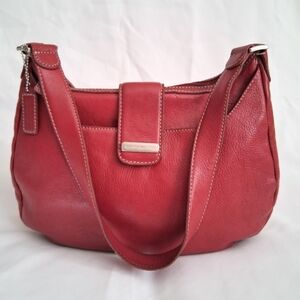 Bandolino Red Leather Shoulder Bag